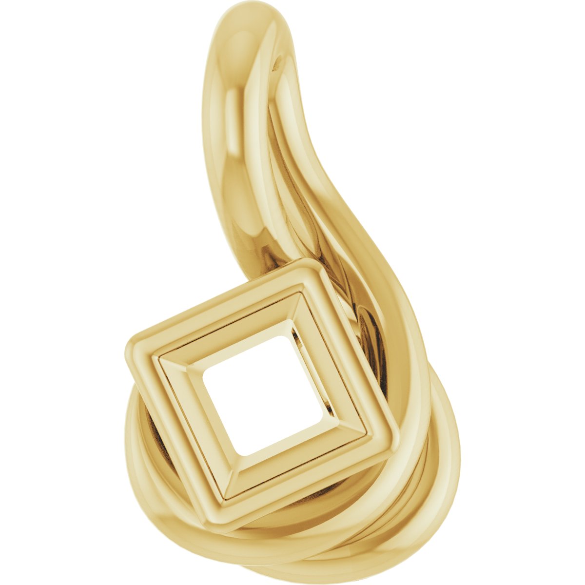 Bezel-Set Solitaire Freeform Pendant