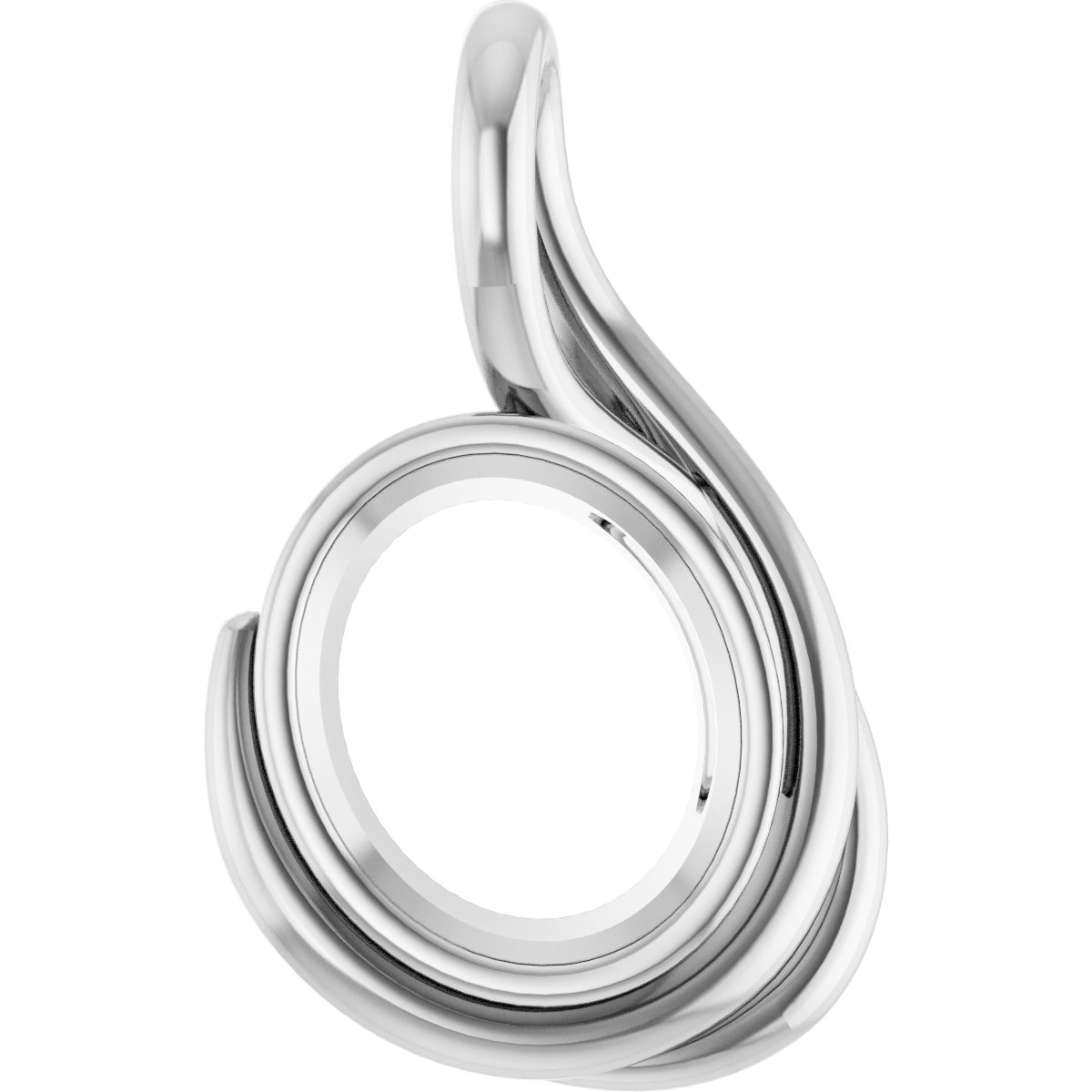 Bezel-Set Solitaire Freeform Pendant