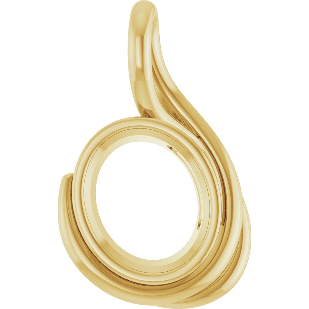 Bezel-Set Solitaire Freeform Pendant