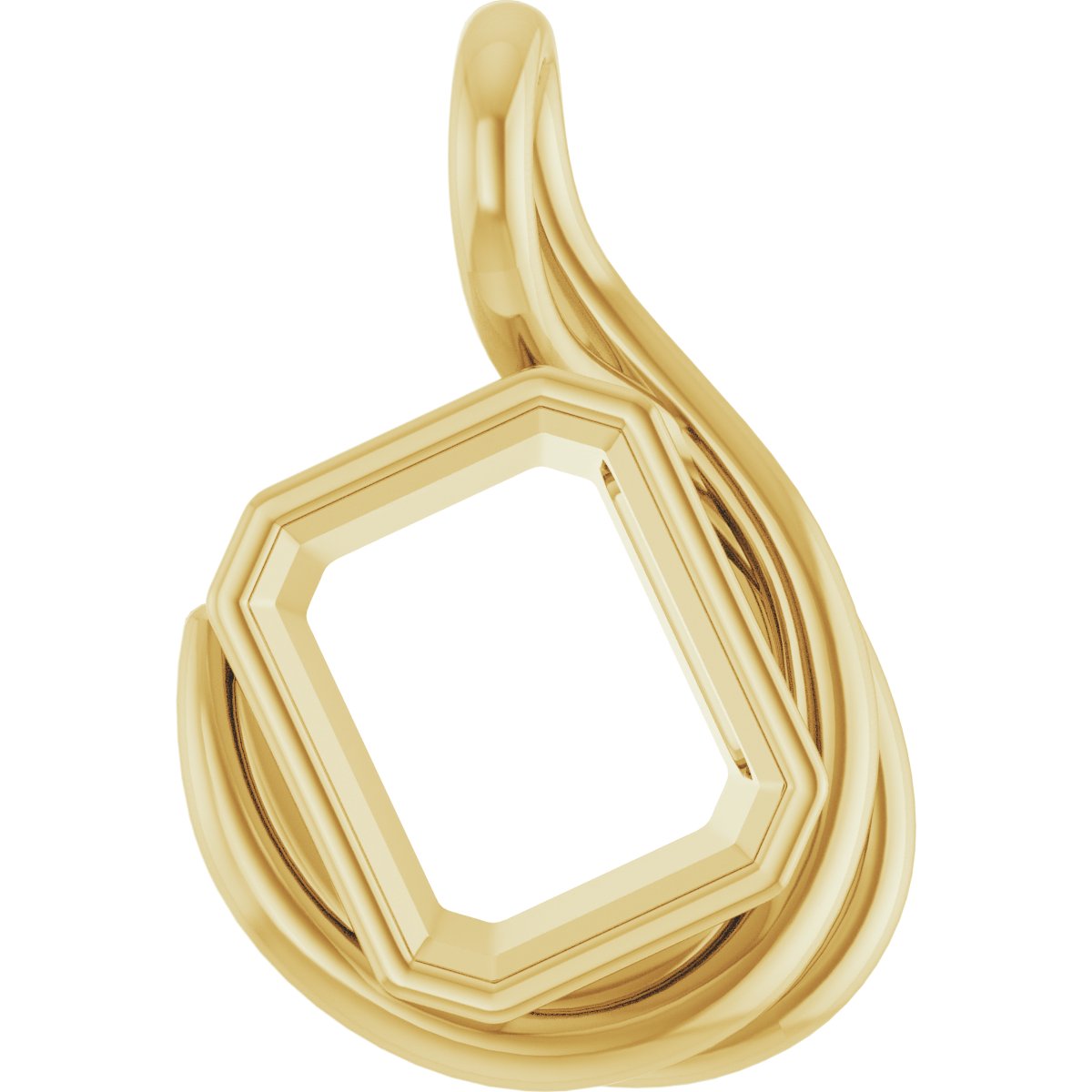 Bezel-Set Solitaire Freeform Pendant