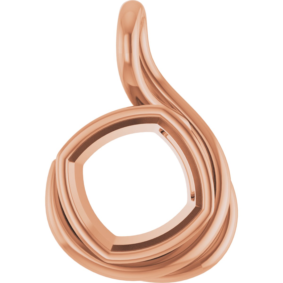 Bezel-Set Solitaire Freeform Pendant