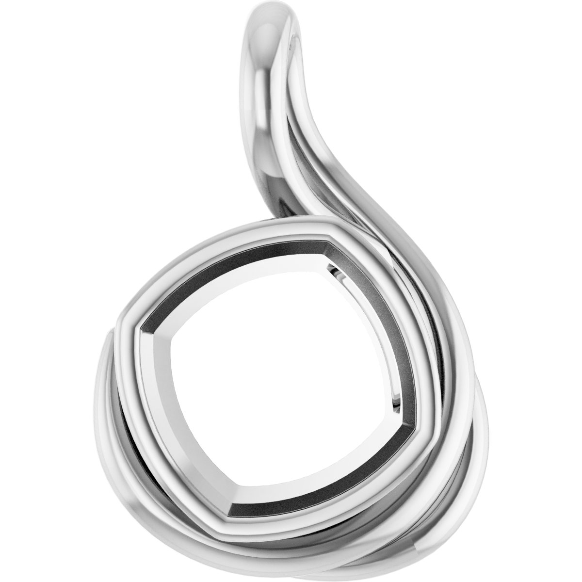 Bezel-Set Solitaire Freeform Pendant