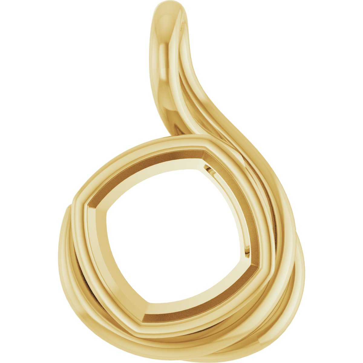 Bezel-Set Solitaire Freeform Pendant