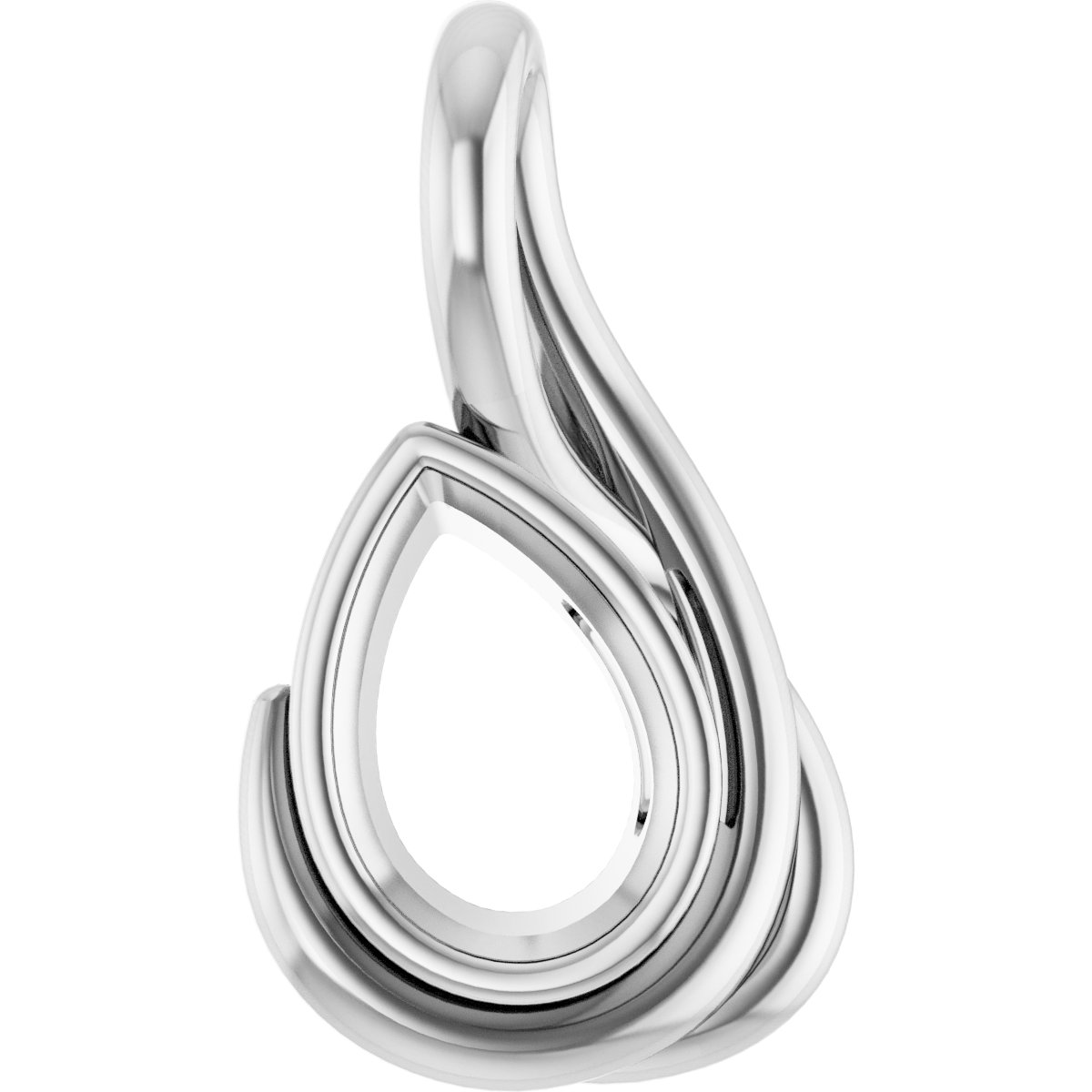 Bezel-Set Solitaire Freeform Pendant
