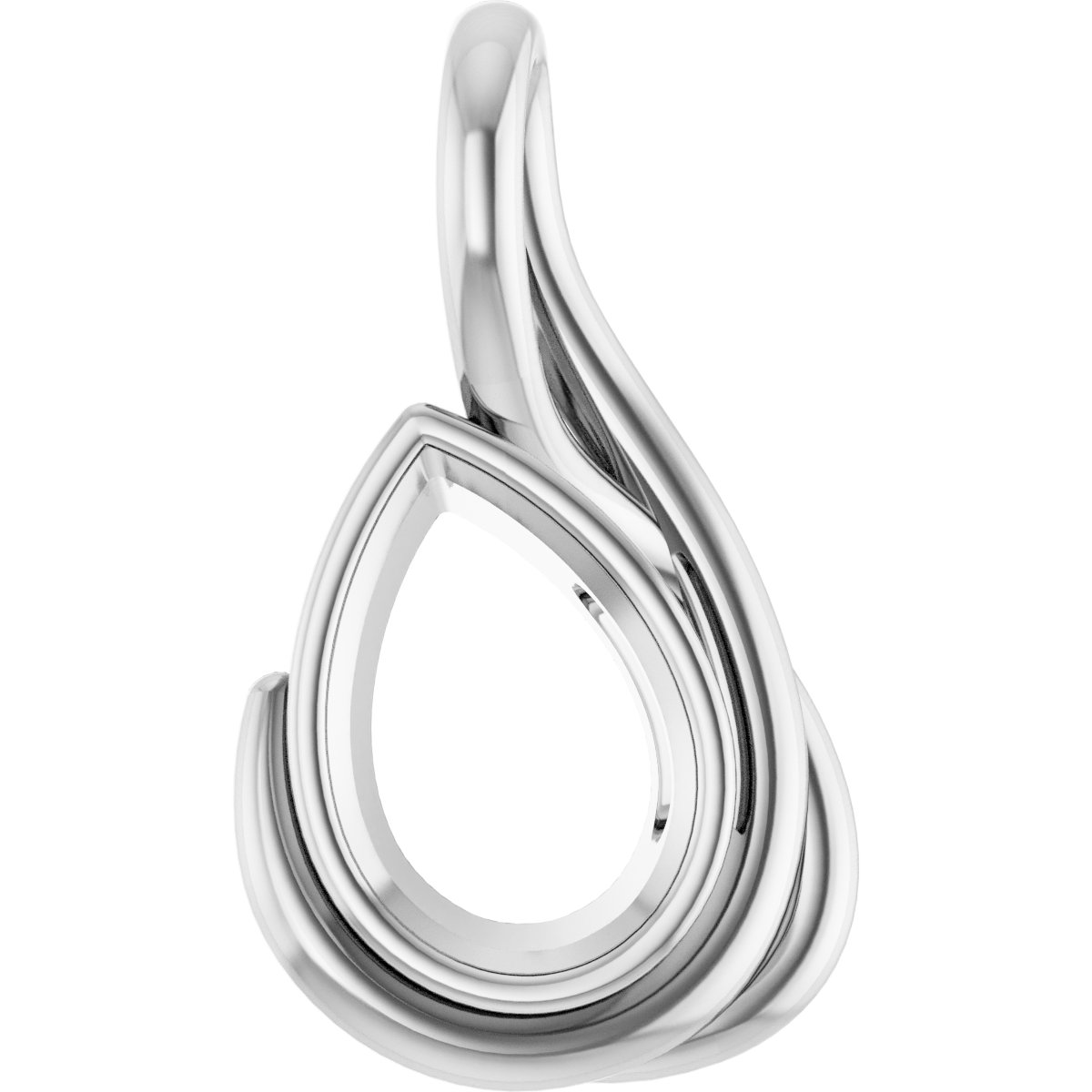 Bezel-Set Solitaire Freeform Pendant
