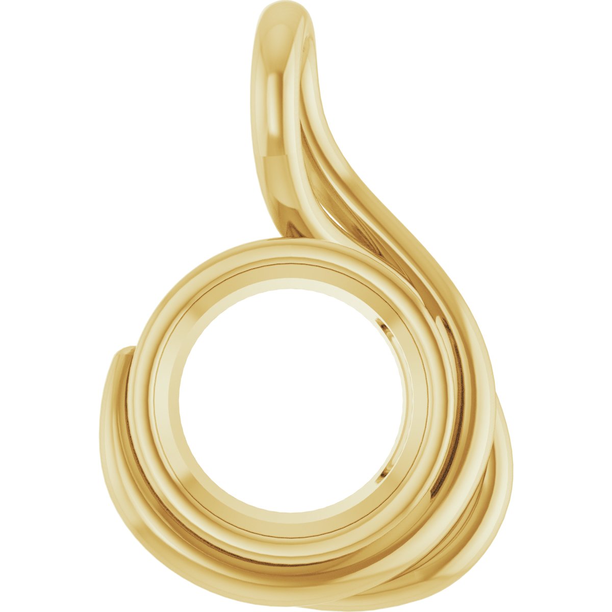 Bezel-Set Solitaire Freeform Pendant