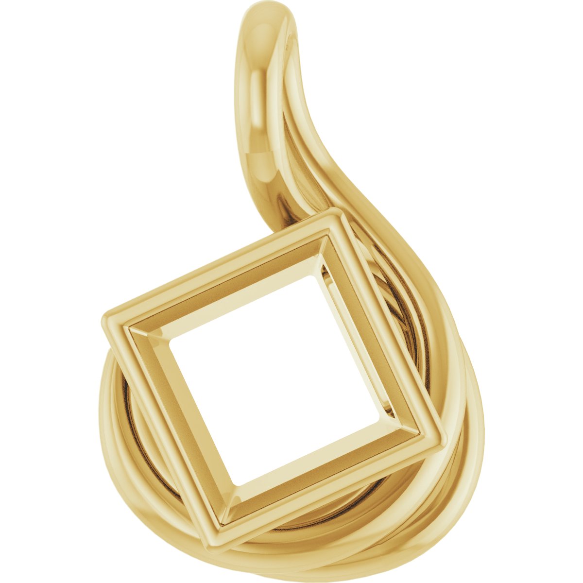 Bezel-Set Solitaire Freeform Pendant