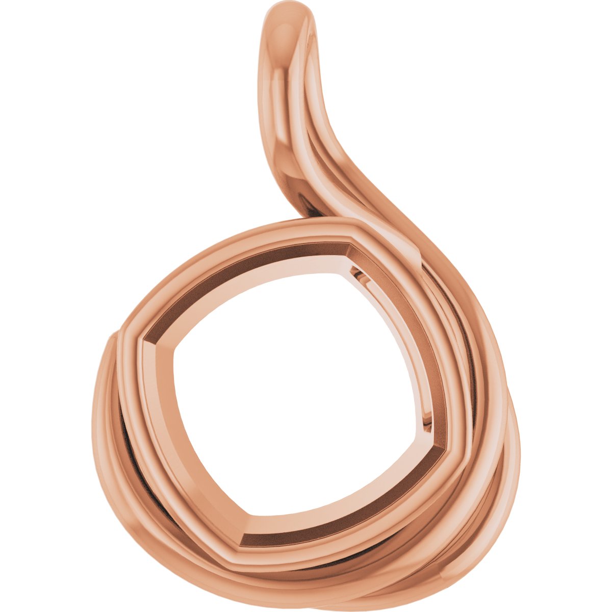 Bezel-Set Solitaire Freeform Pendant