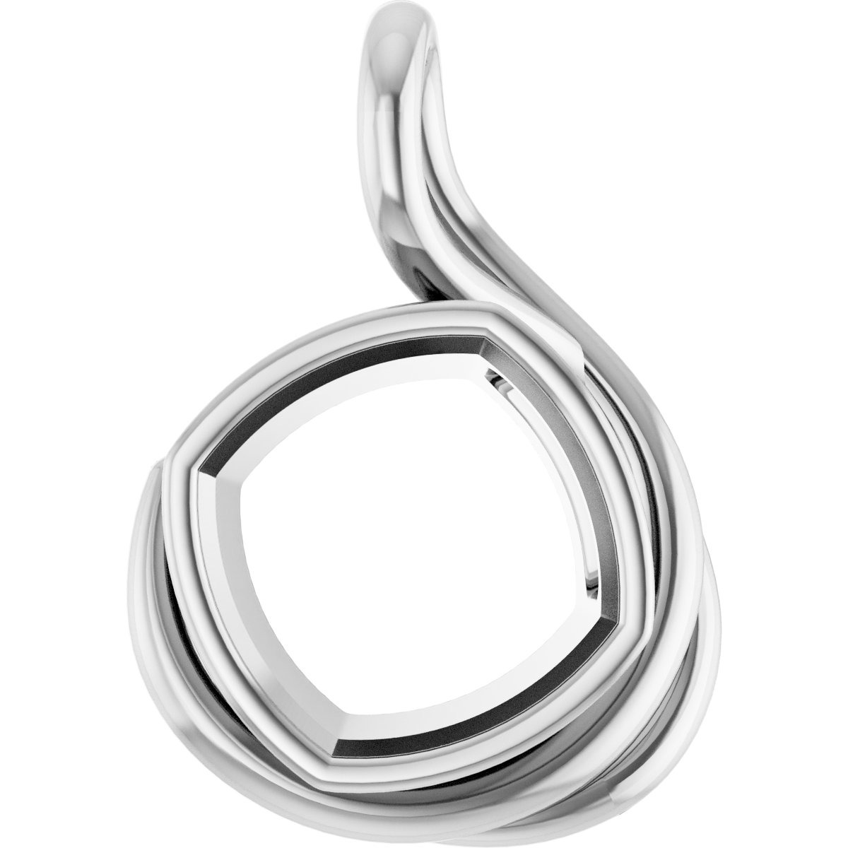Bezel-Set Solitaire Freeform Pendant