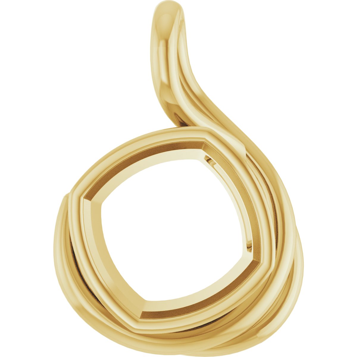 Bezel-Set Solitaire Freeform Pendant