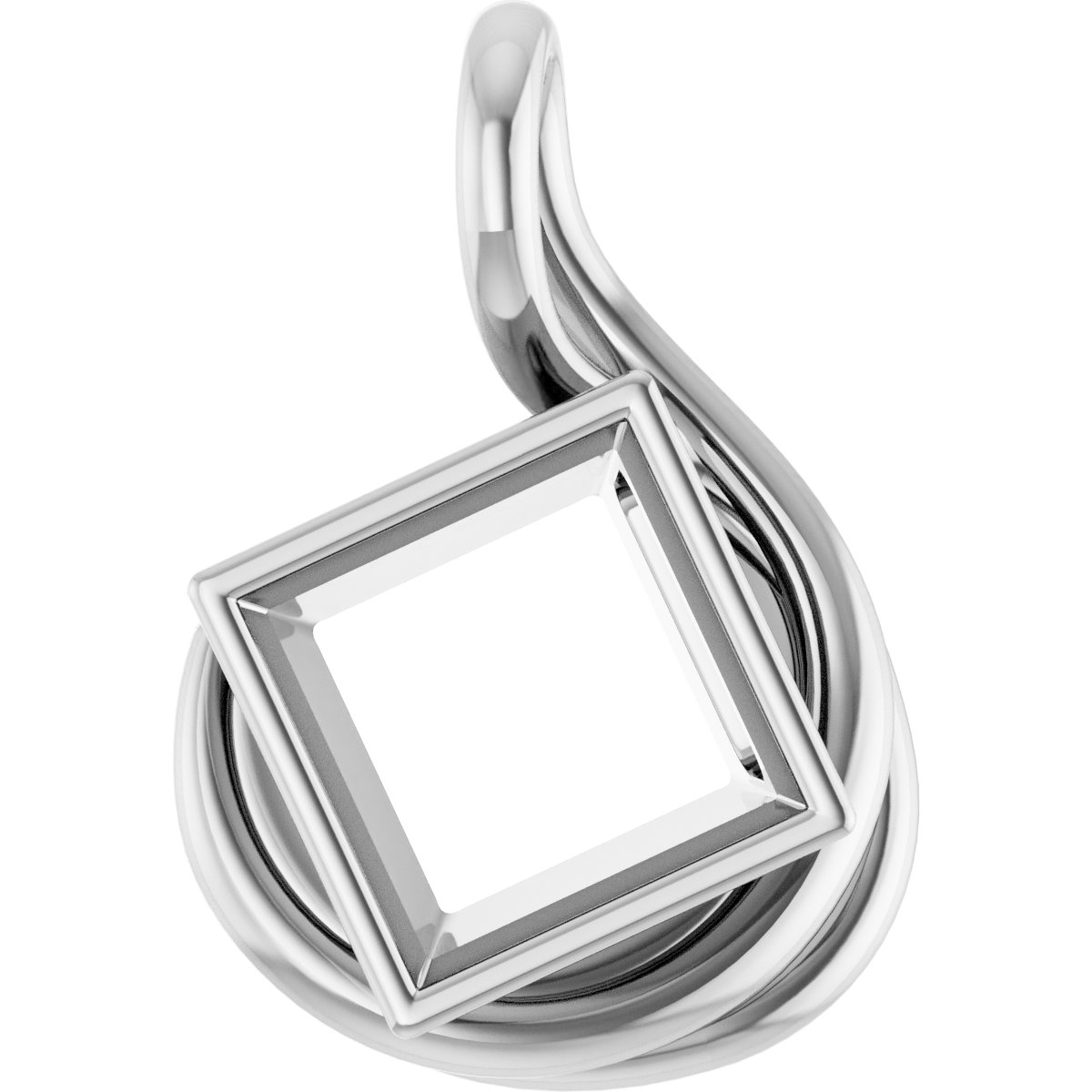 Bezel-Set Solitaire Freeform Pendant