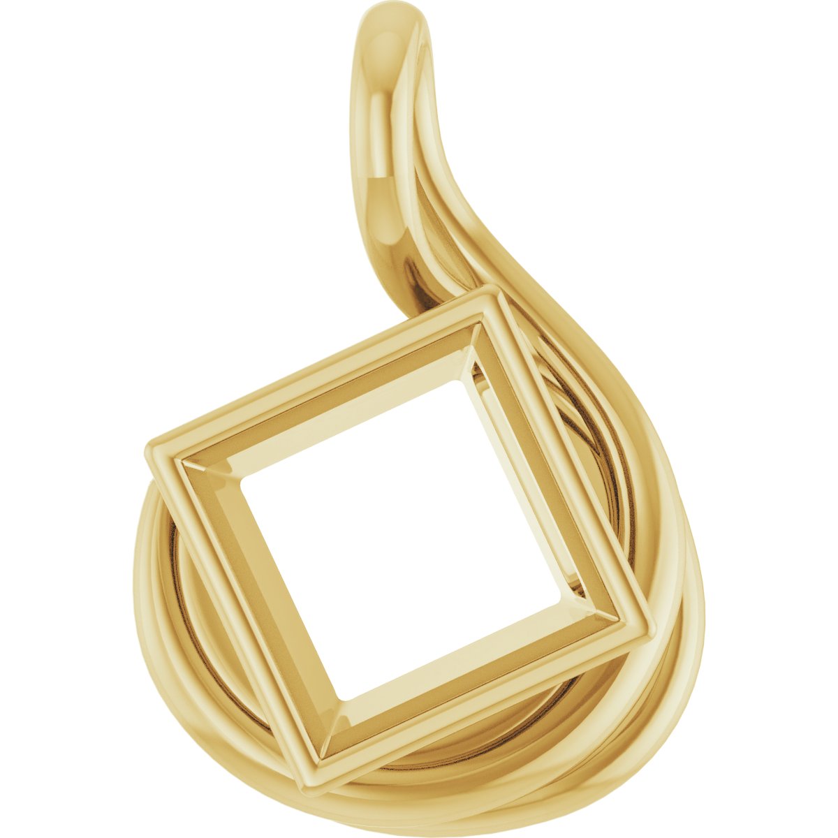 Bezel-Set Solitaire Freeform Pendant