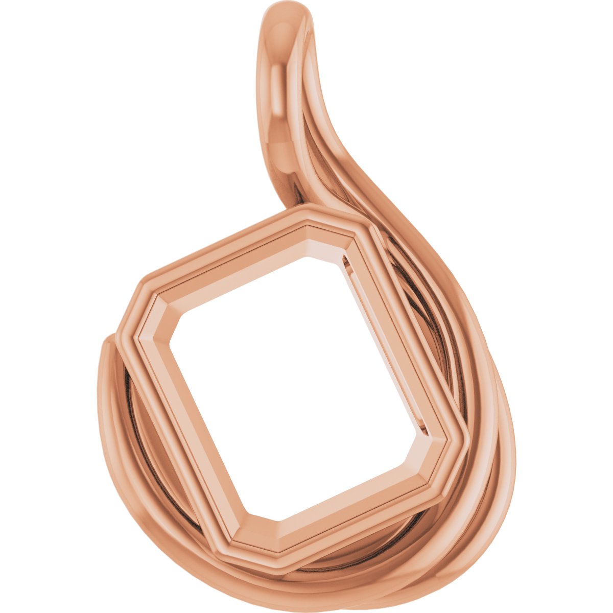 Bezel-Set Solitaire Freeform Pendant