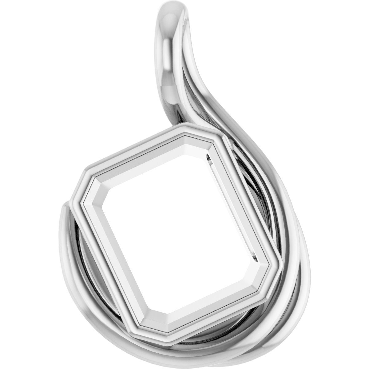 Bezel-Set Solitaire Freeform Pendant
