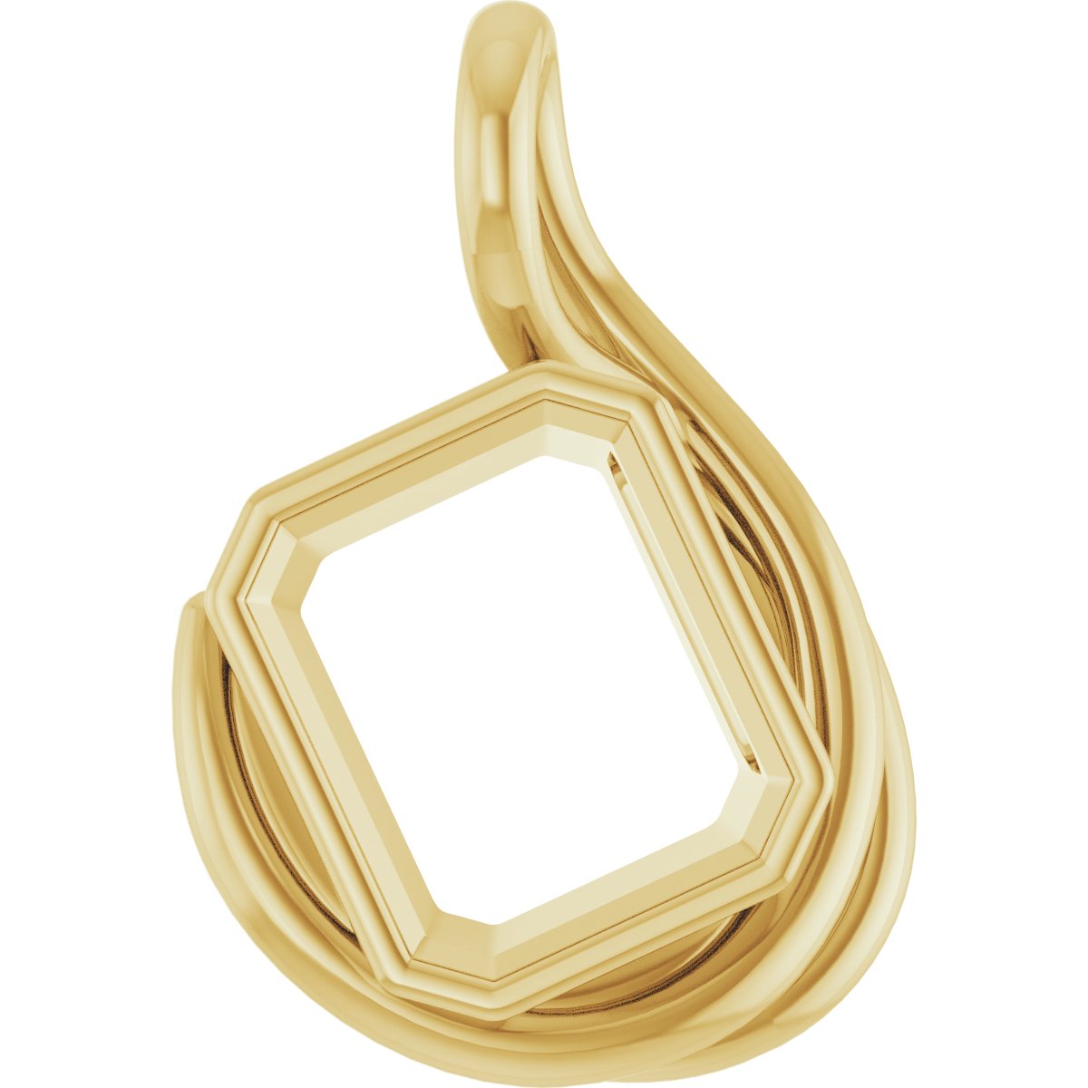 Bezel-Set Solitaire Freeform Pendant