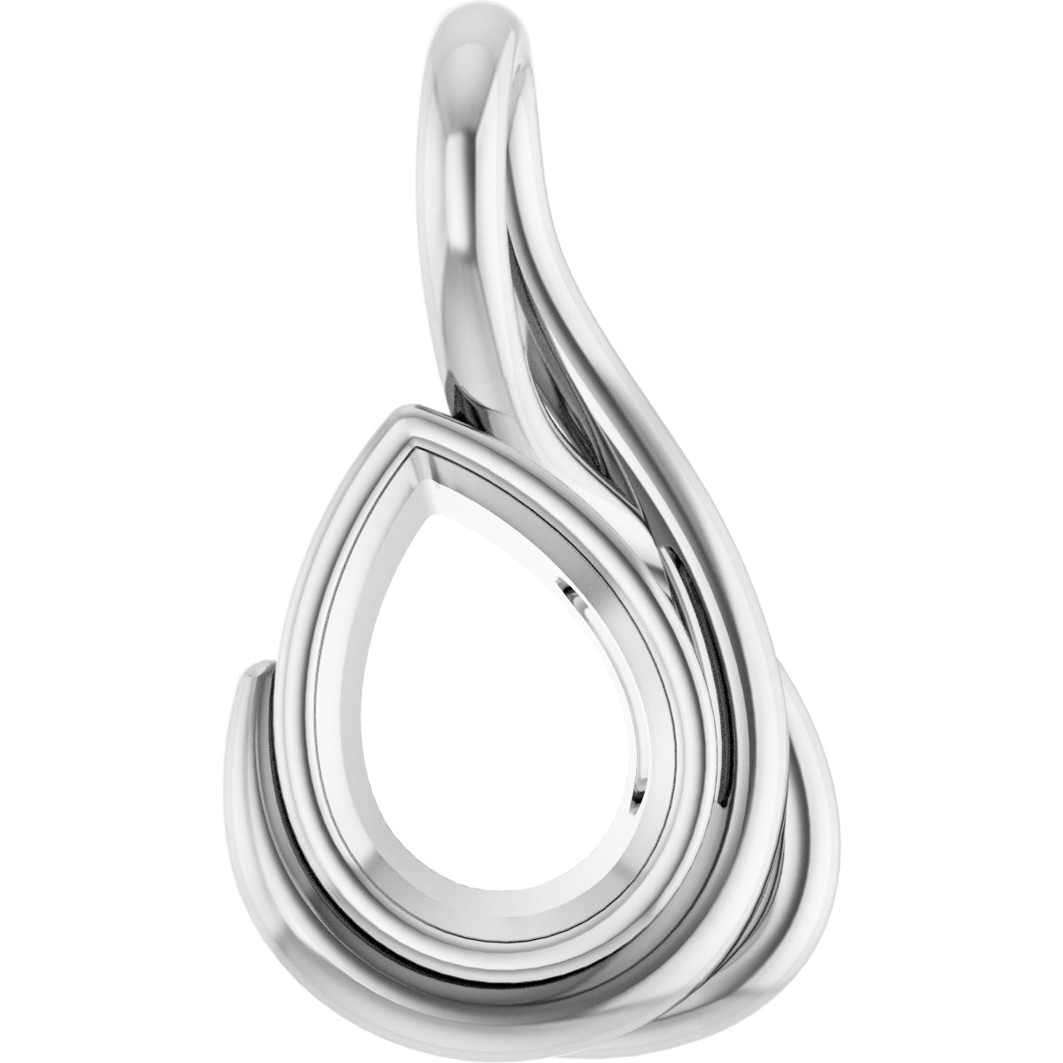 Bezel-Set Solitaire Freeform Pendant