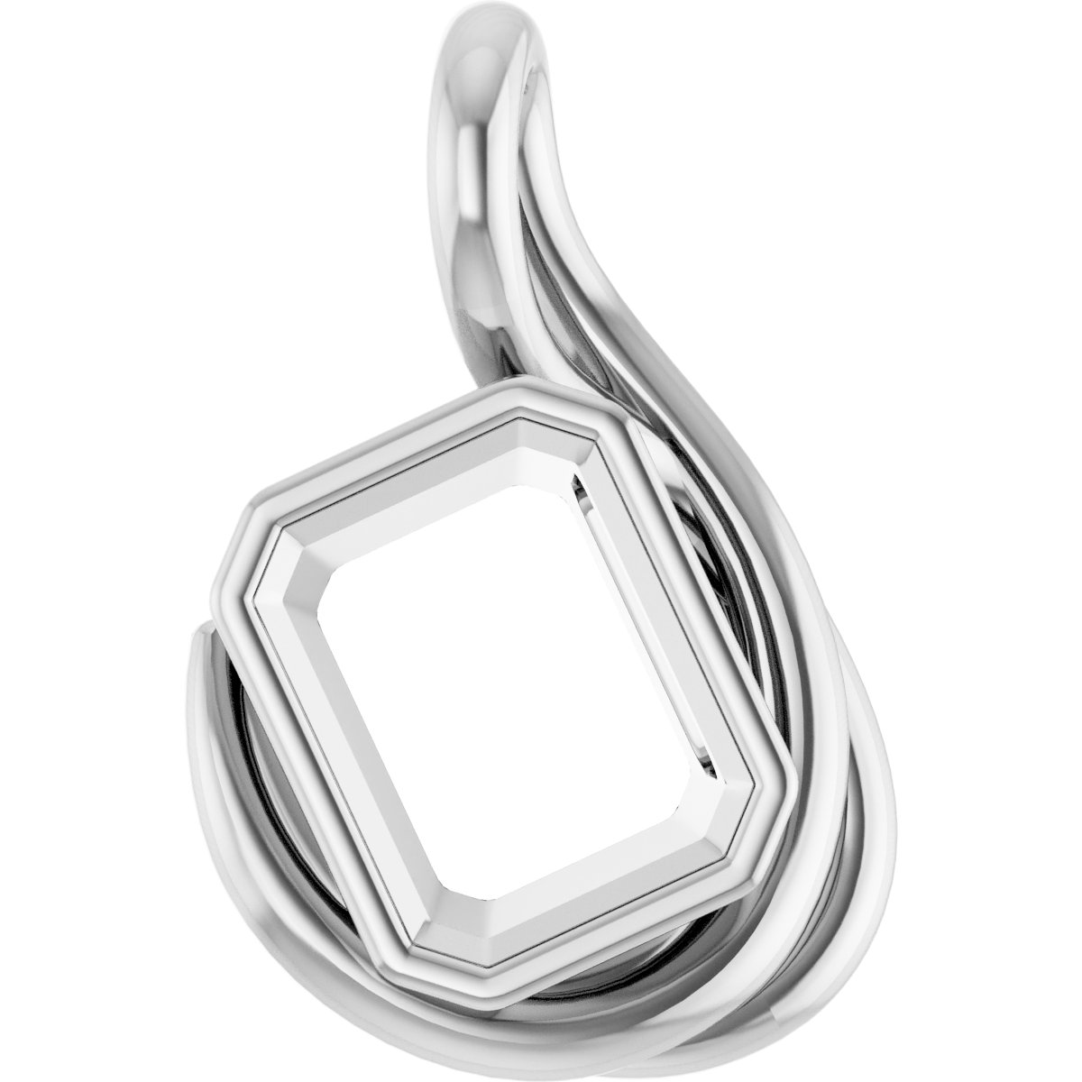 Bezel-Set Solitaire Freeform Pendant
