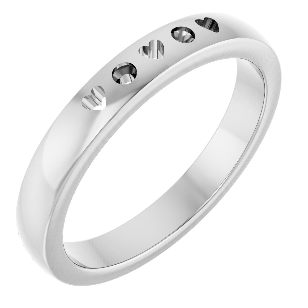 Family Pierced Heart Ring