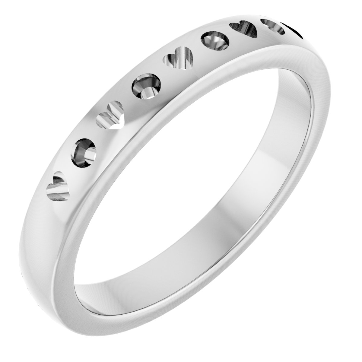Family Pierced Heart Ring