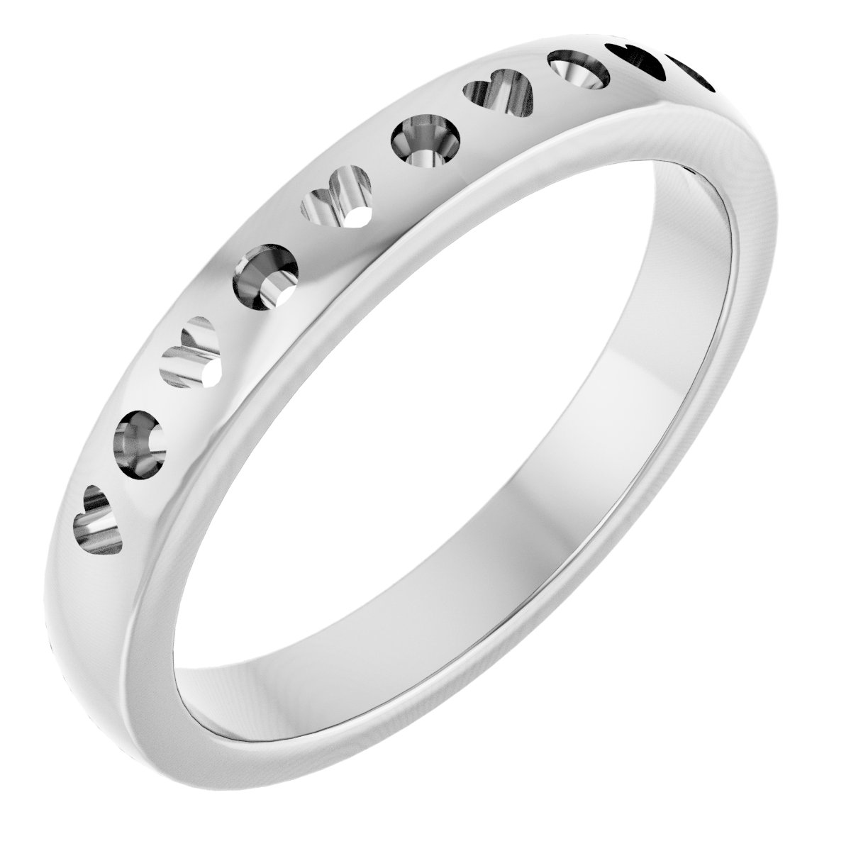 Family Pierced Heart Ring