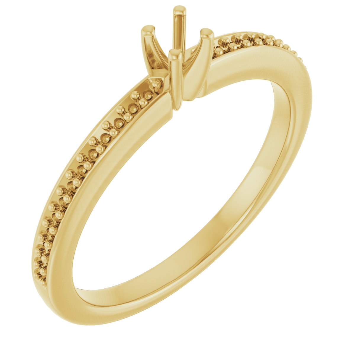 14K Yellow Gold 2.75 mm Round Engagement Ring Mounting