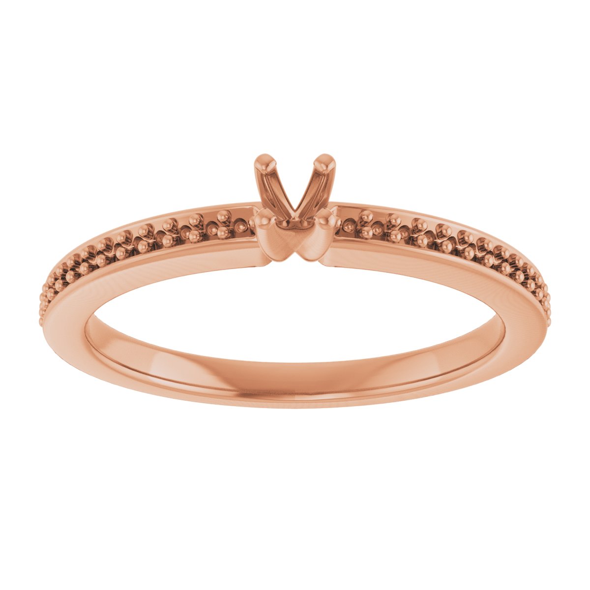 18K Rose Gold 2.75 mm Round Engagement Ring Mounting