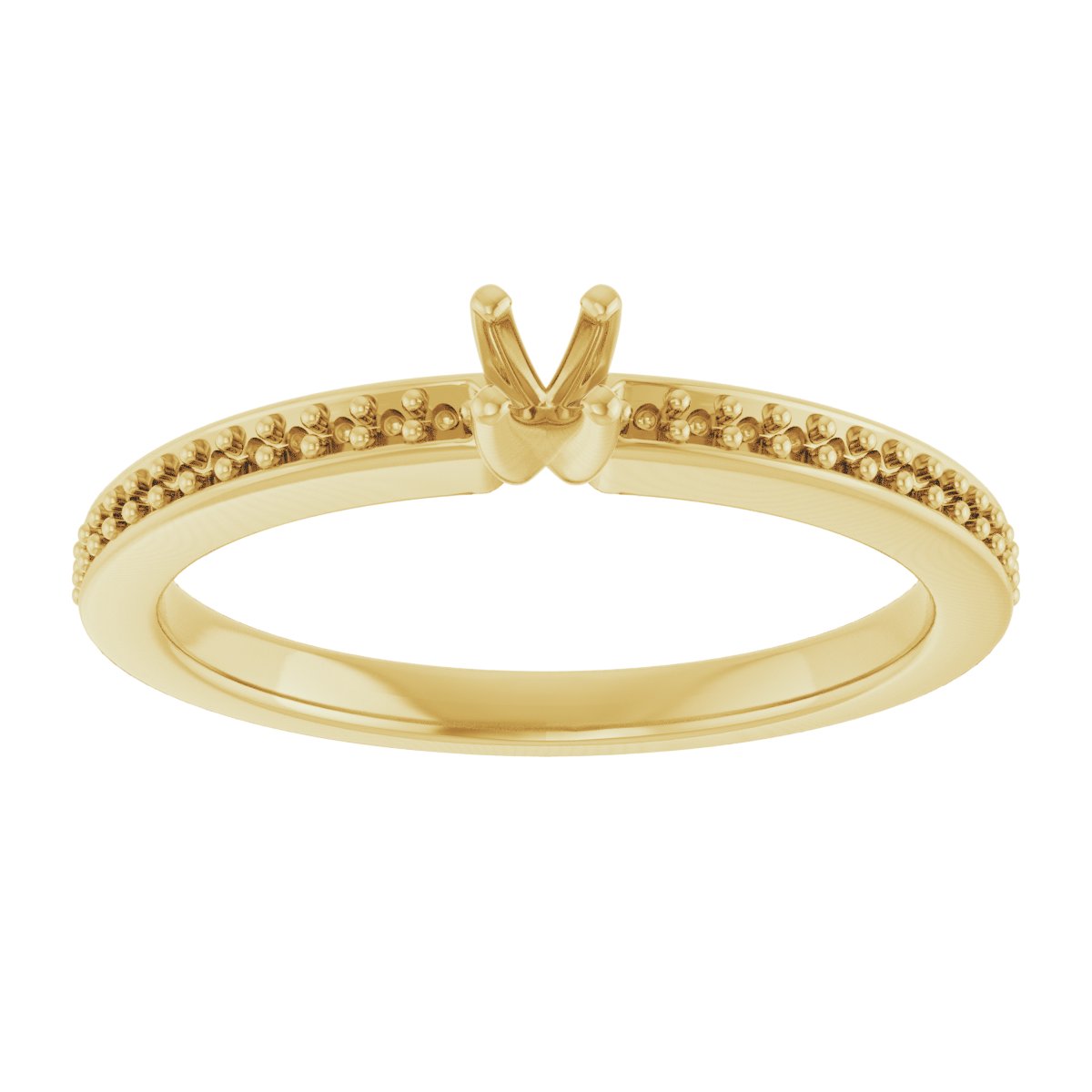 14K Yellow Gold 2.75 mm Round Engagement Ring Mounting