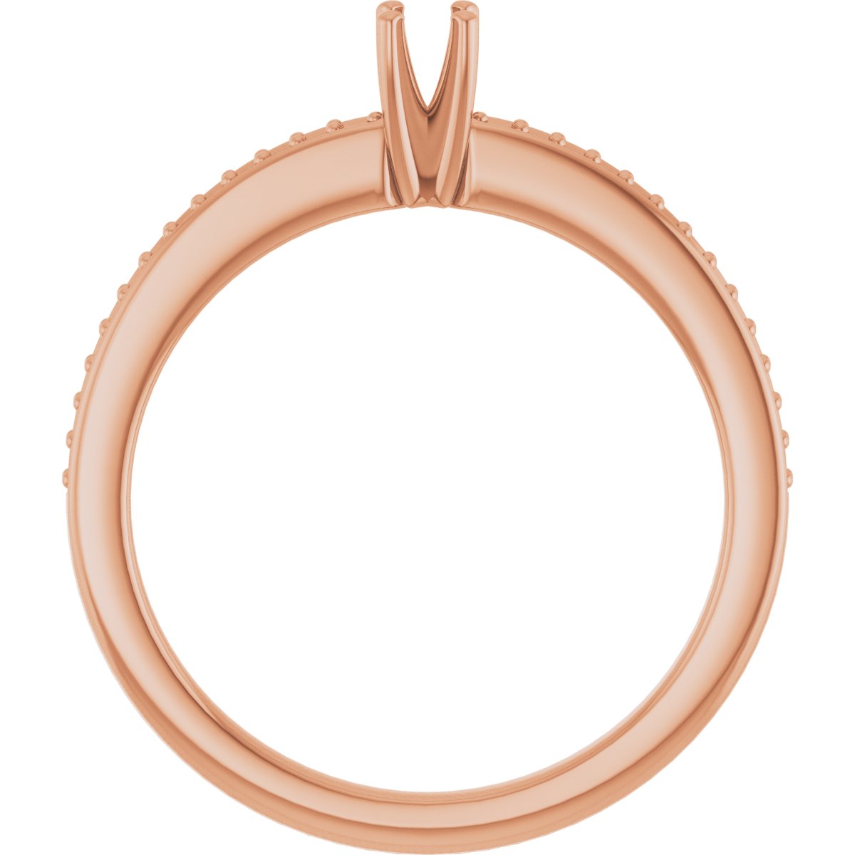 18K Rose Gold 2.75 mm Round Engagement Ring Mounting