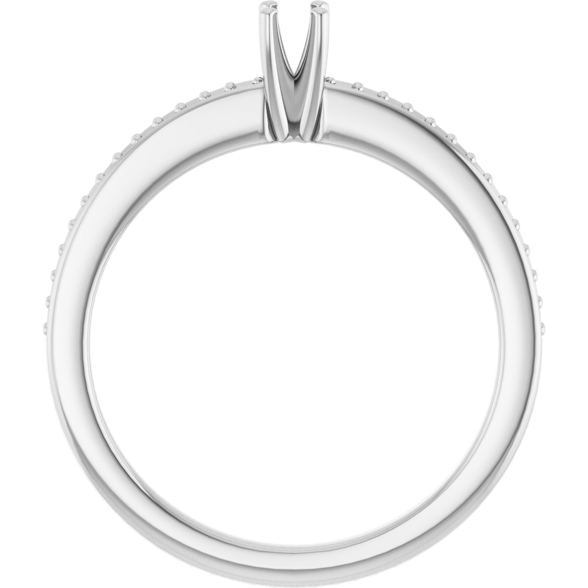 18K White Gold 2.75 mm Round Engagement Ring Mounting