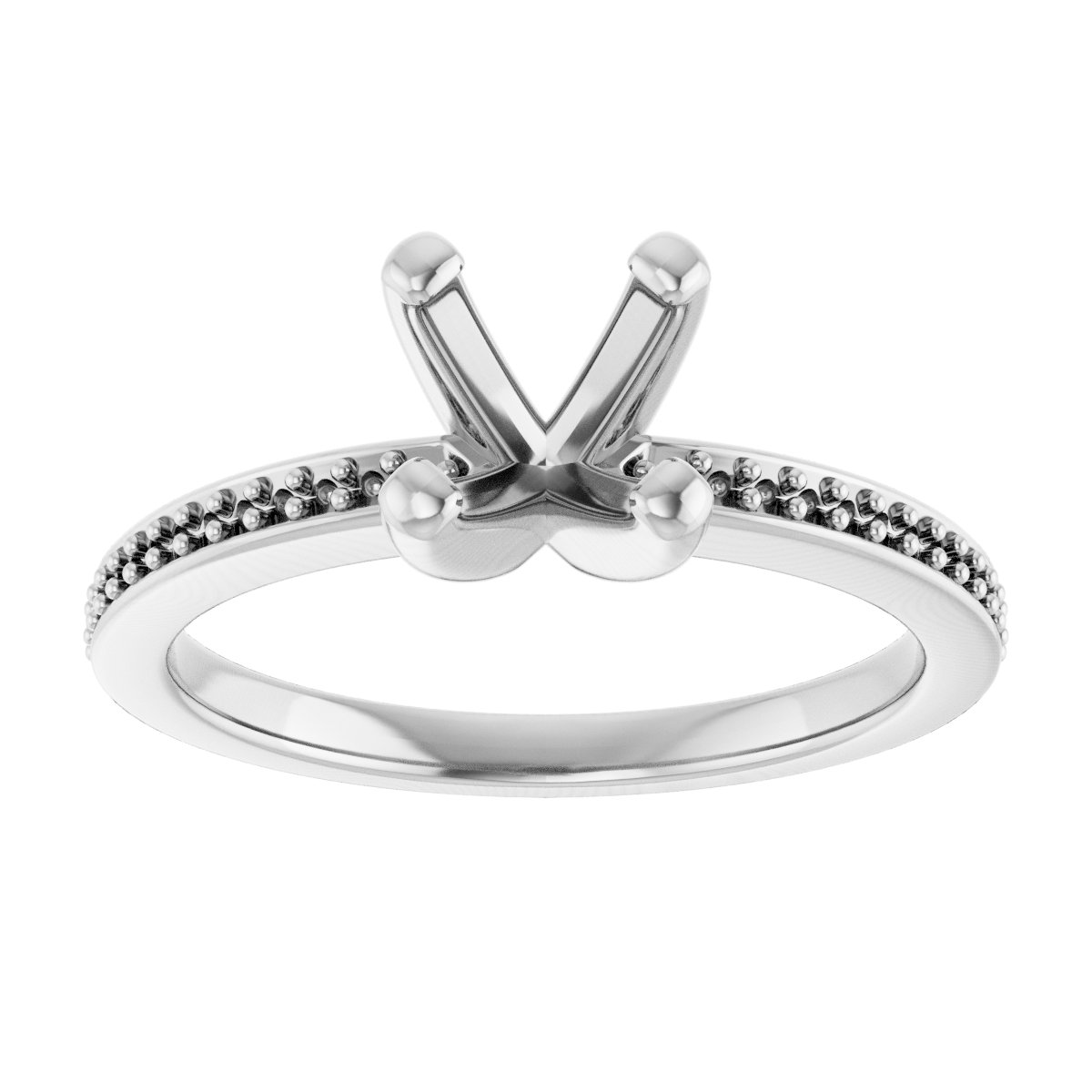 Platinum 6 mm Cushion Engagement Ring Mounting