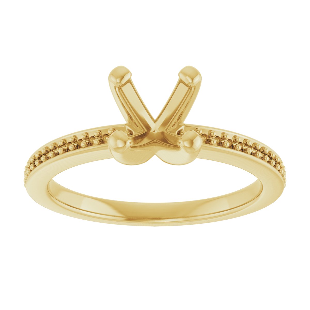 14K Yellow Gold 6 mm Cushion Engagement Ring Mounting