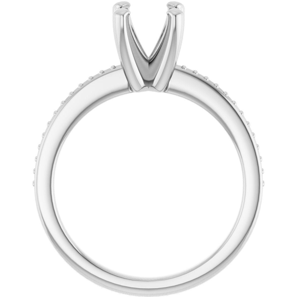 Platinum 6 mm Cushion Engagement Ring Mounting