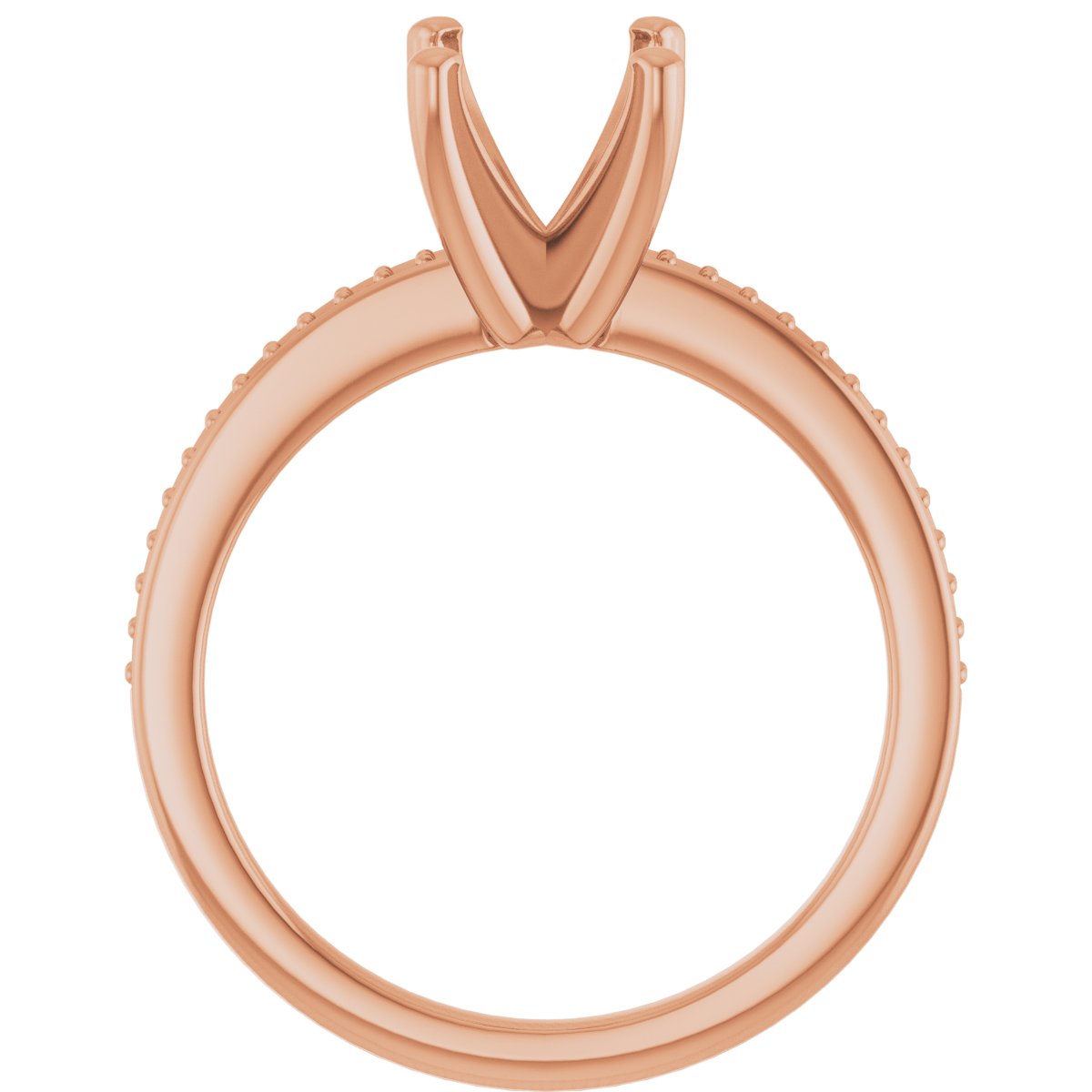 14K Rose Gold 7.4 mm Round Engagement Ring Mounting