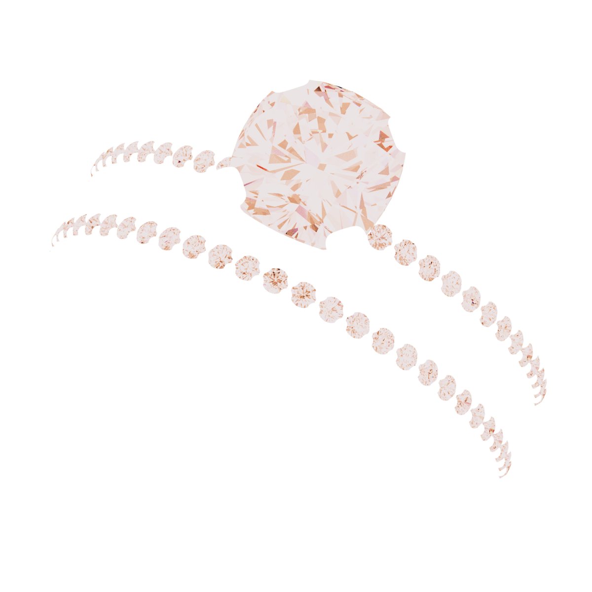 18K Rose Gold 6 mm Cushion Engagement Ring Mounting fully set