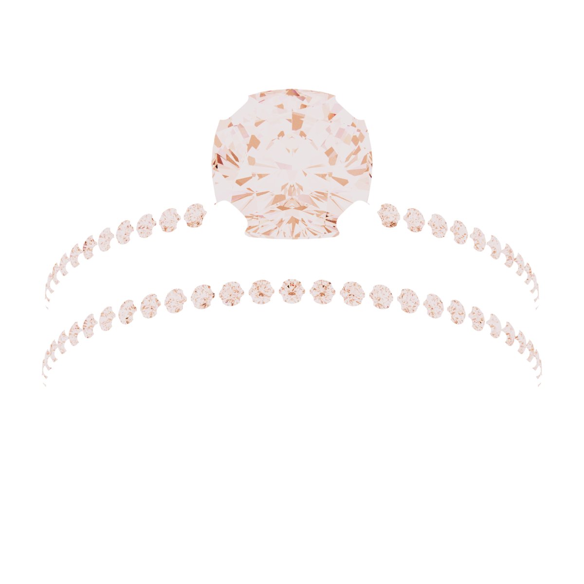 18K Rose Gold 6 mm Cushion Engagement Ring Mounting fully set