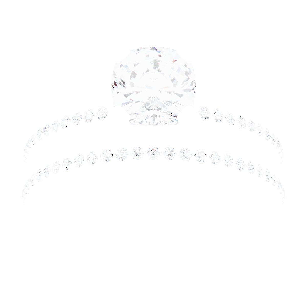 Platinum 6 mm Cushion Engagement Ring Mounting fully set