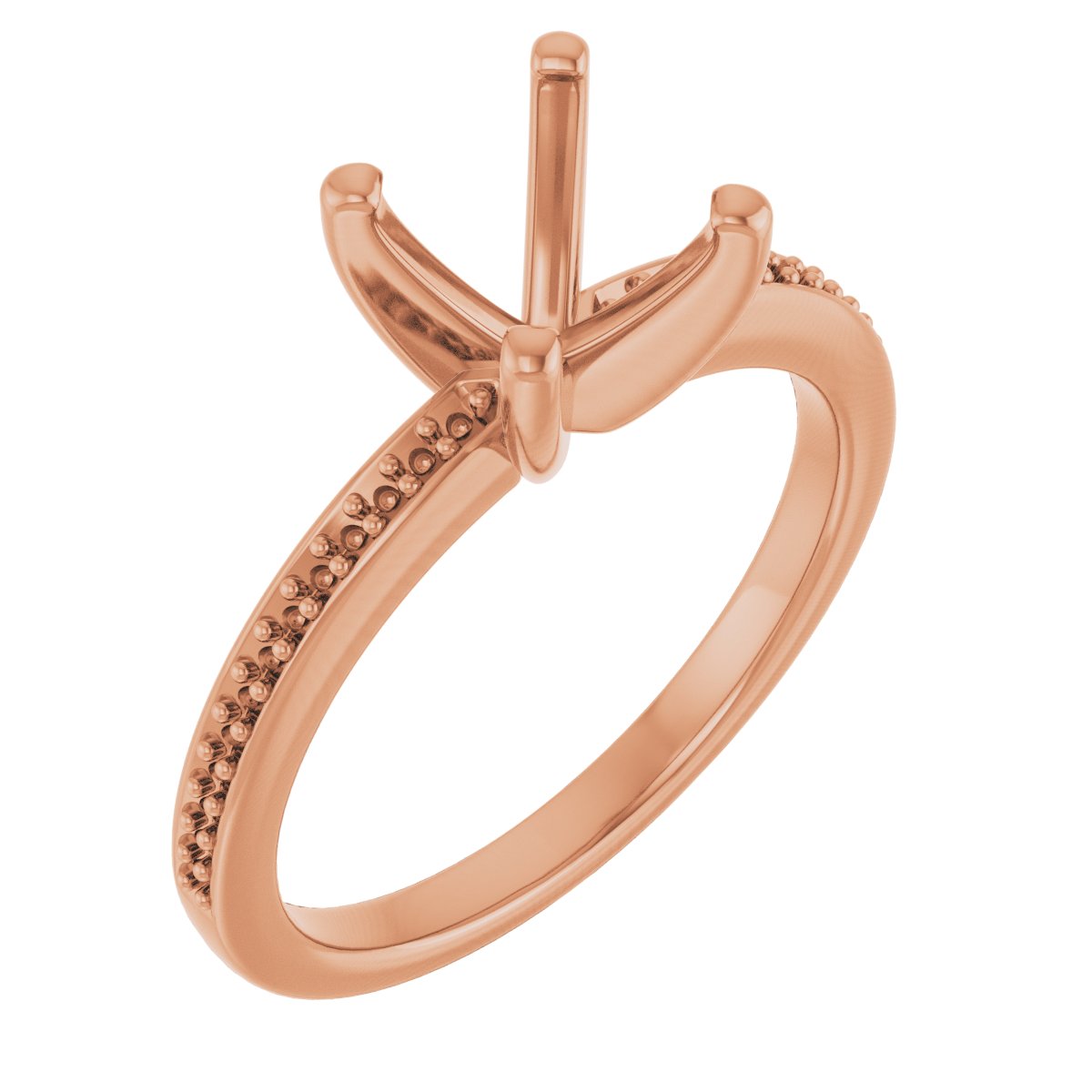 14K Rose Gold 7.4 mm Round Engagement Ring Mounting