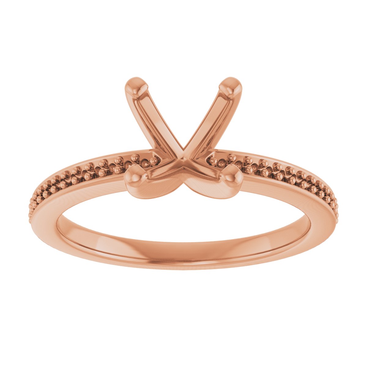 14K Rose Gold 7.4 mm Round Engagement Ring Mounting