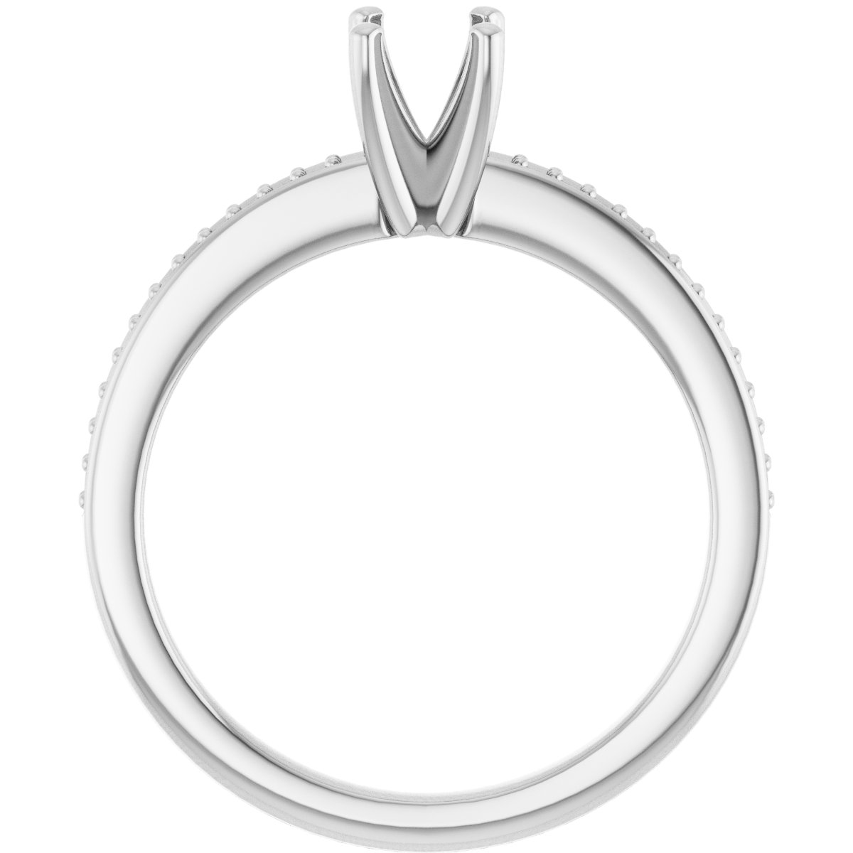 18K White Gold 4.8 mm Round Engagement Ring Mounting