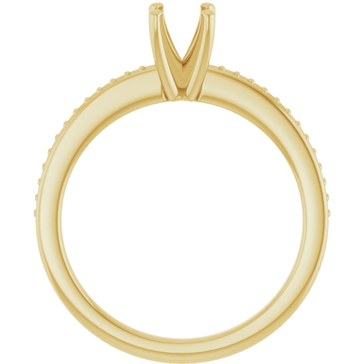 18K Yellow Gold 4.8 mm Round Engagement Ring Mounting