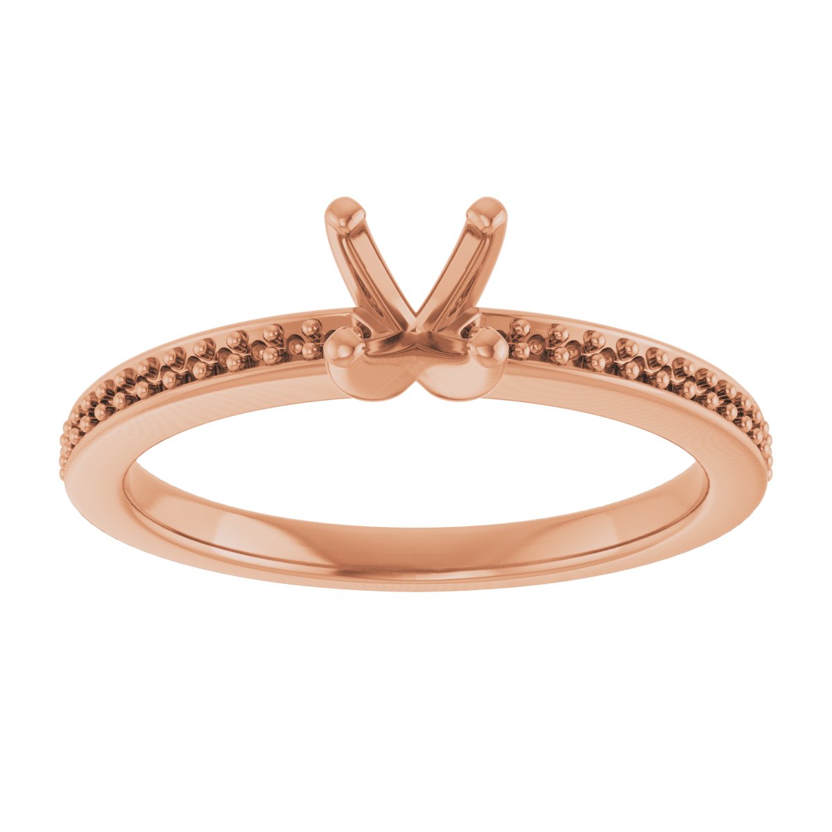 18K Rose Gold 4.8 mm Round Engagement Ring Mounting