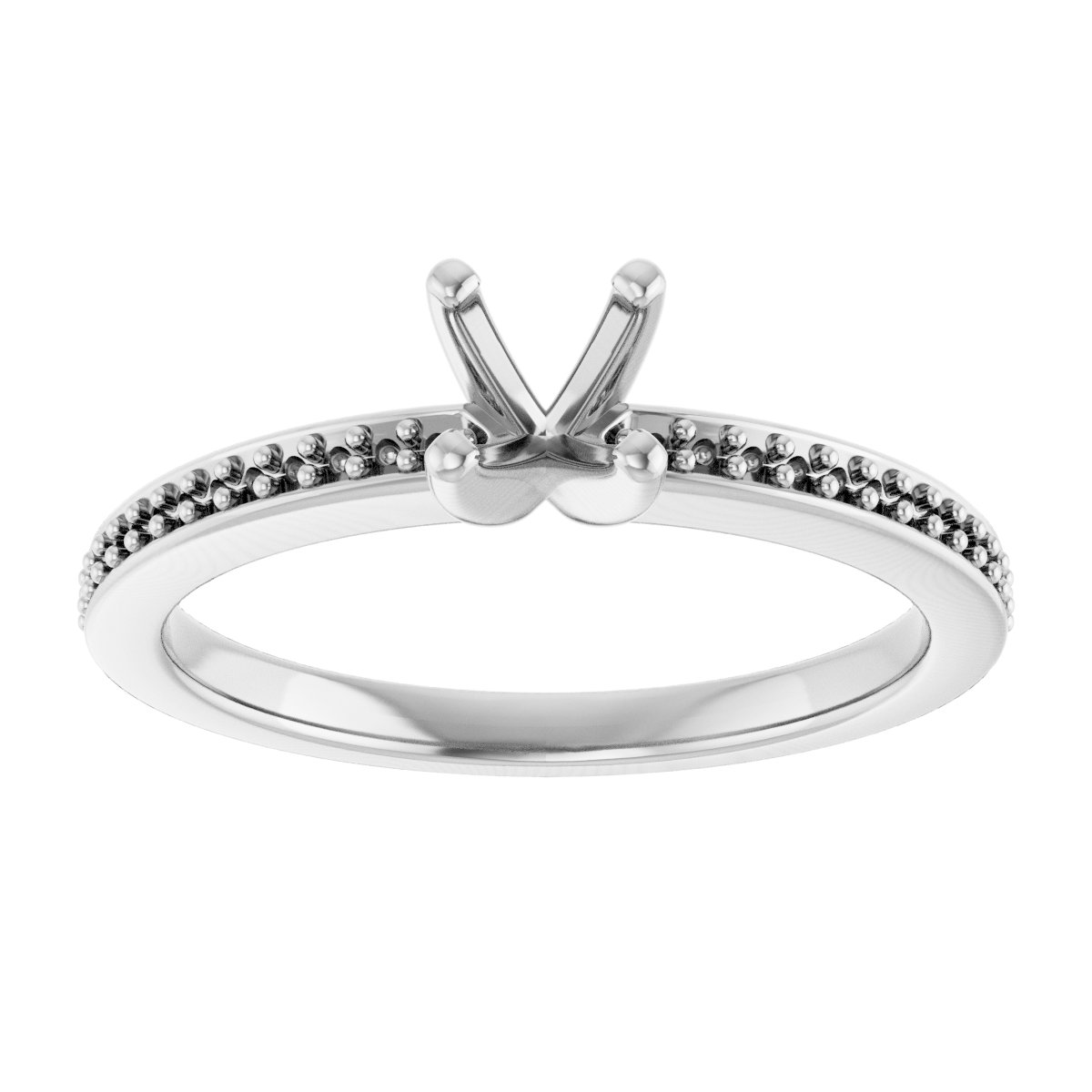 18K White Gold 4.8 mm Round Engagement Ring Mounting