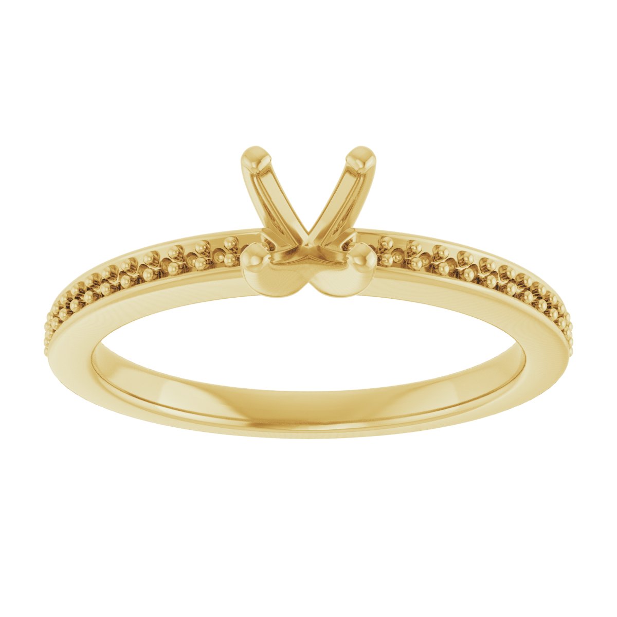 18K Yellow Gold 4.8 mm Round Engagement Ring Mounting