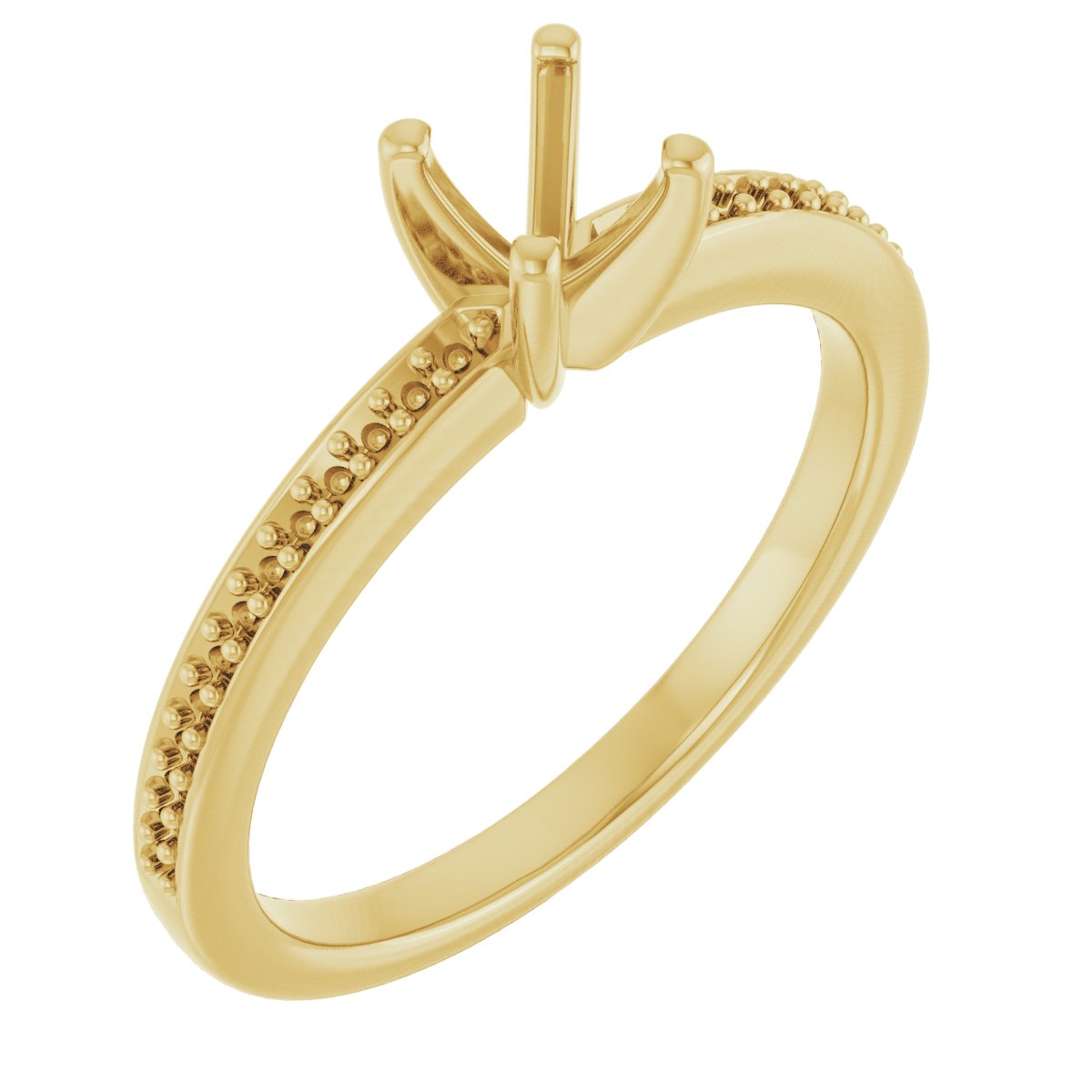18K Yellow Gold 4.8 mm Round Engagement Ring Mounting