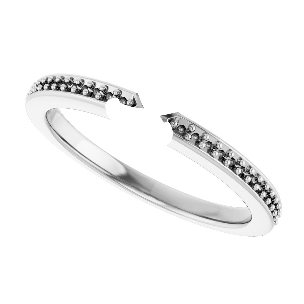 18K White/Yellow Gold 4.8 mm Round Engagement Ring Mounting fully set