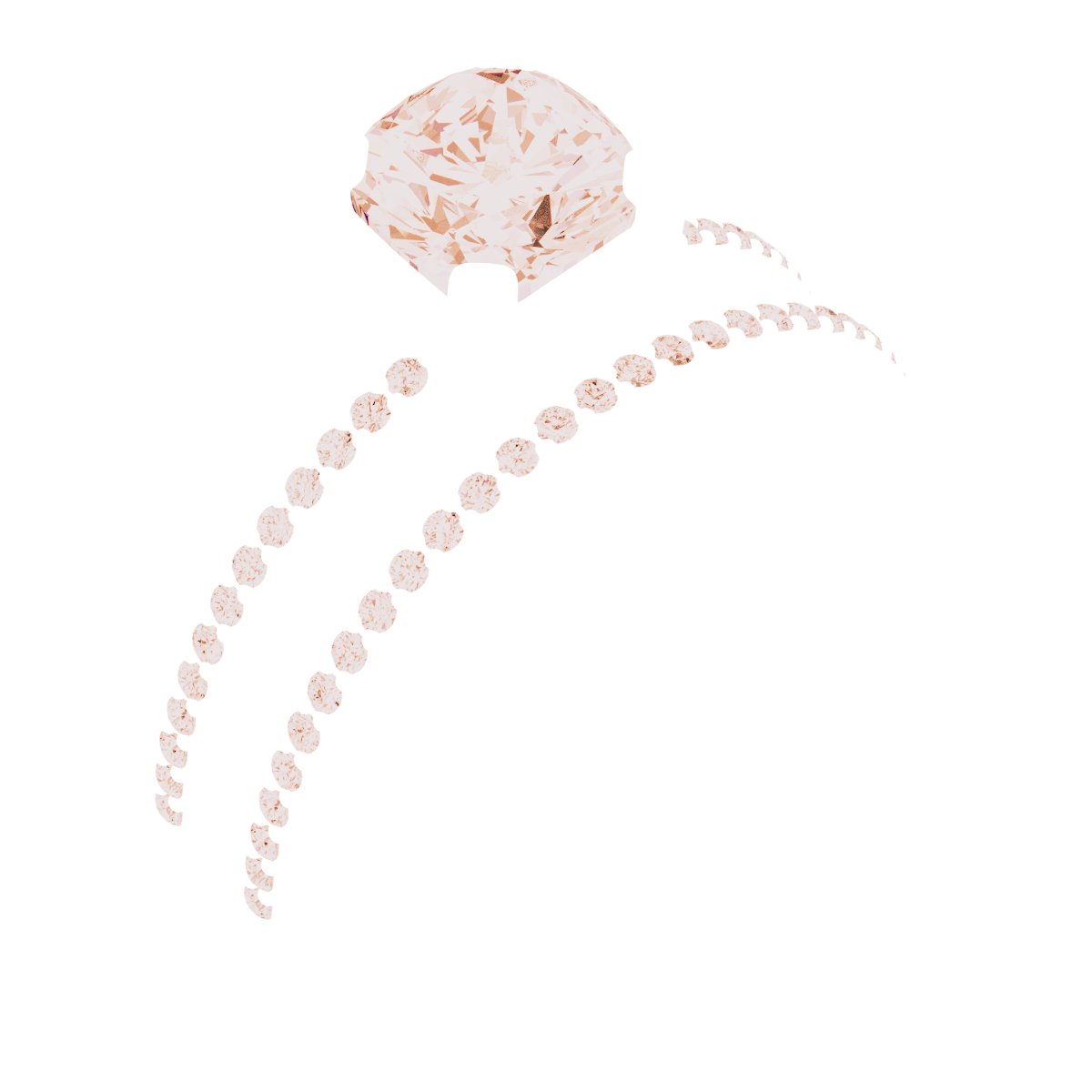 18K Rose Gold 6 mm Cushion Engagement Ring Mounting fully set