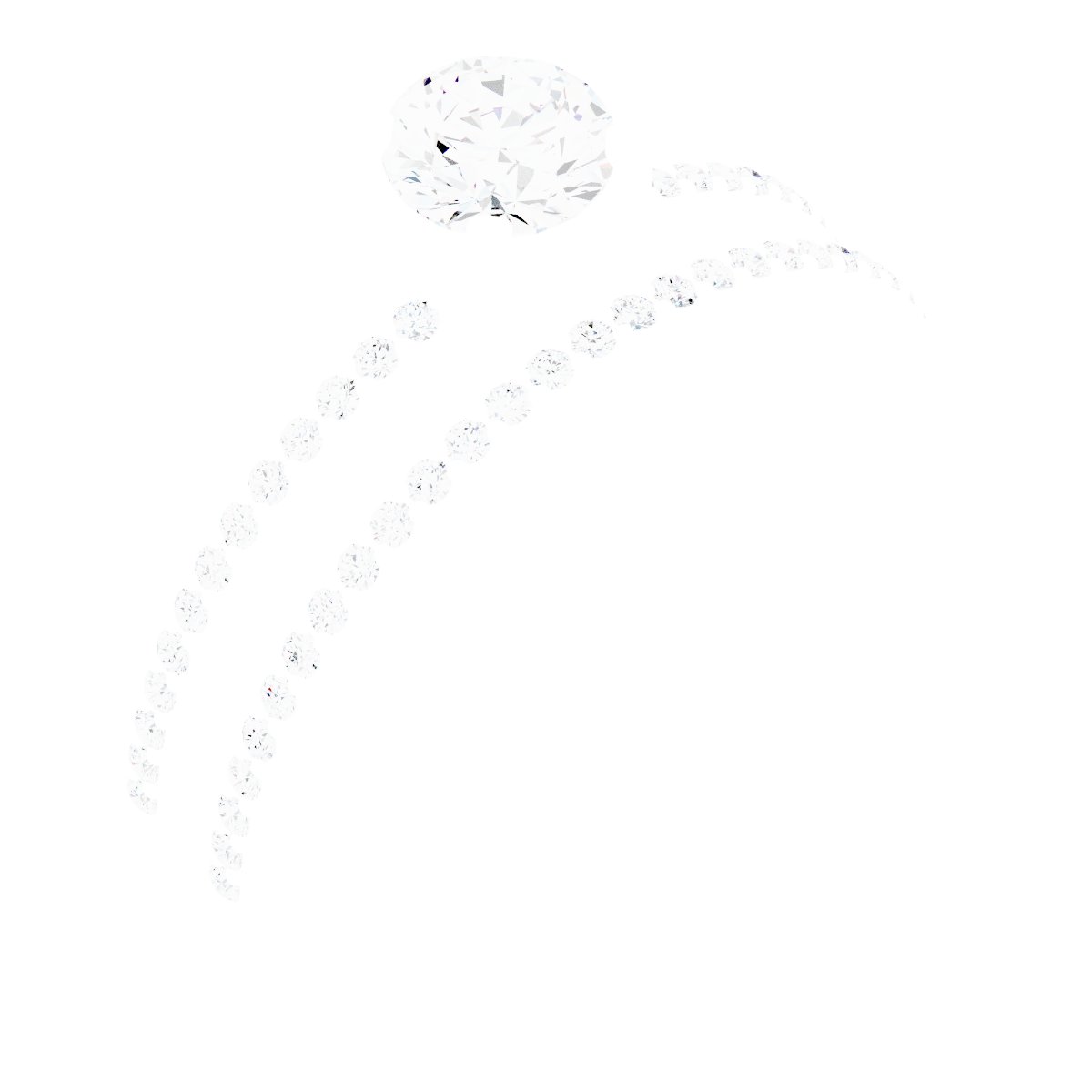 18K White Gold 4.8 mm Round Engagement Ring Mounting fully set