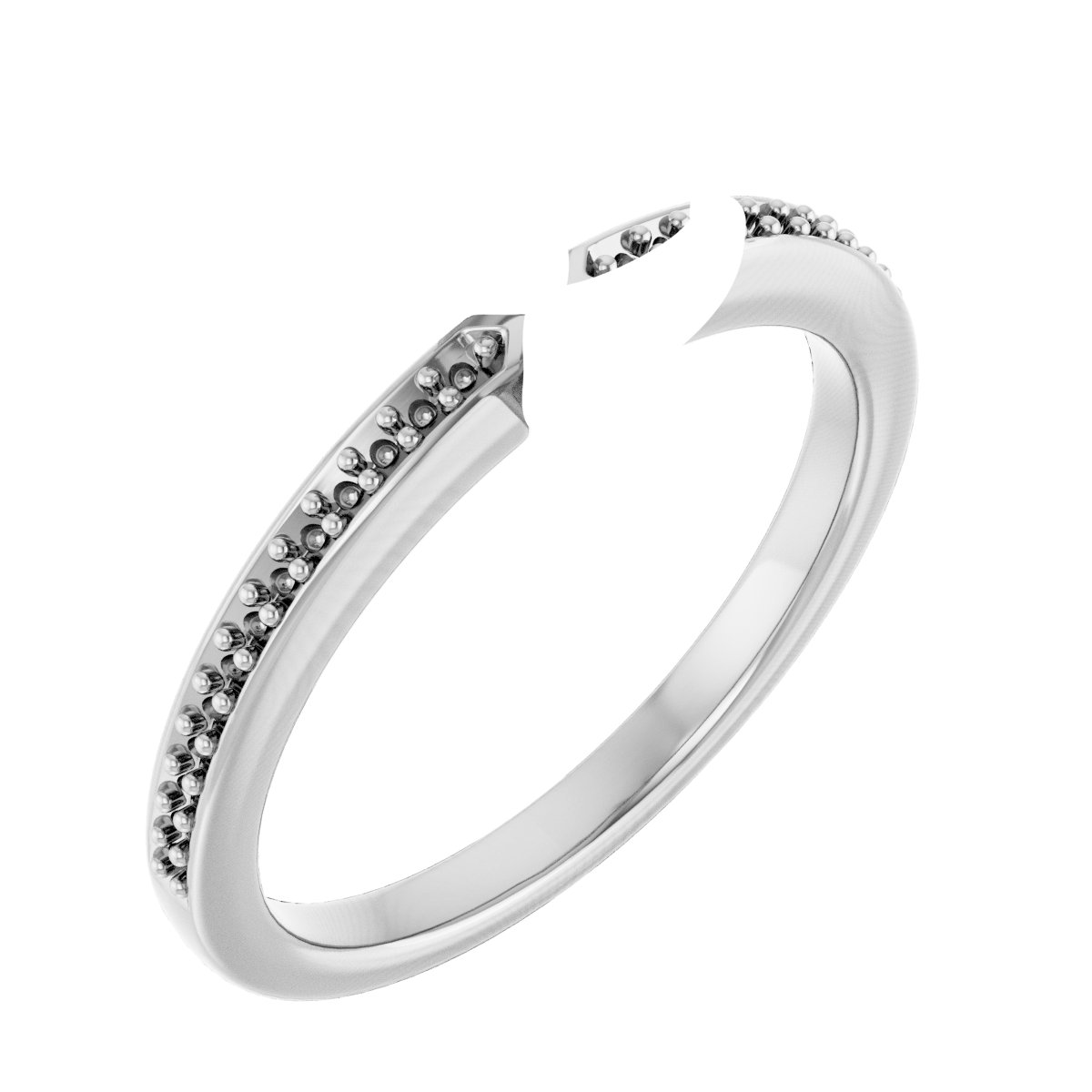 18K White/Rose Gold 6x4 mm Emerald Engagement Ring Mounting