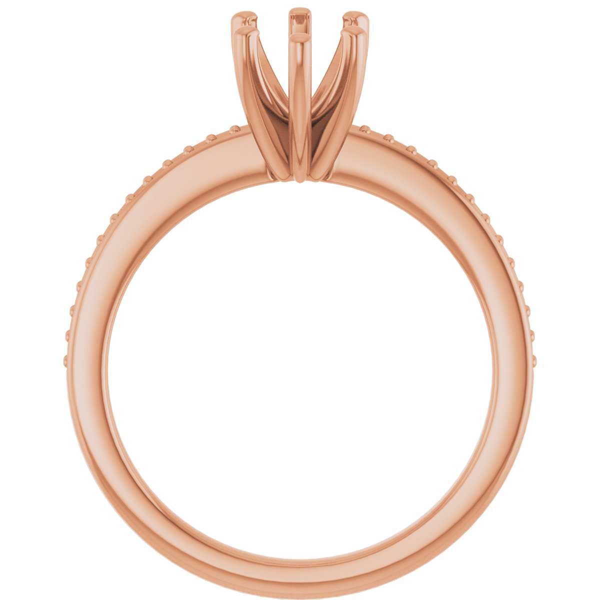 14K Rose Gold 8x6 mm Pear Engagement Ring Mounting