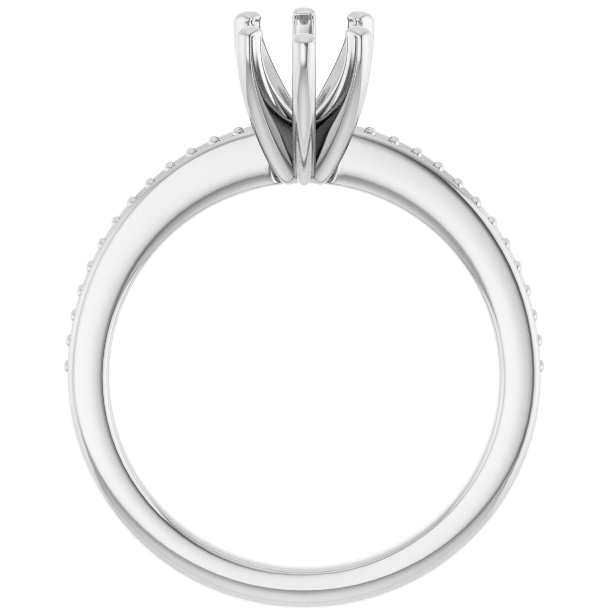 14K White Gold 8x6 mm Pear Engagement Ring Mounting
